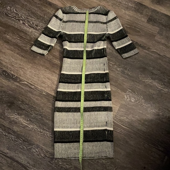 Black Grey Striped Knit Sweater Dress size XS - Picture 4 of 5